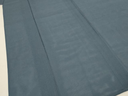平和屋着物＊夏物　色無地　縦絽　錆鉄御納戸色　正絹　逸品　AABJ3384jd