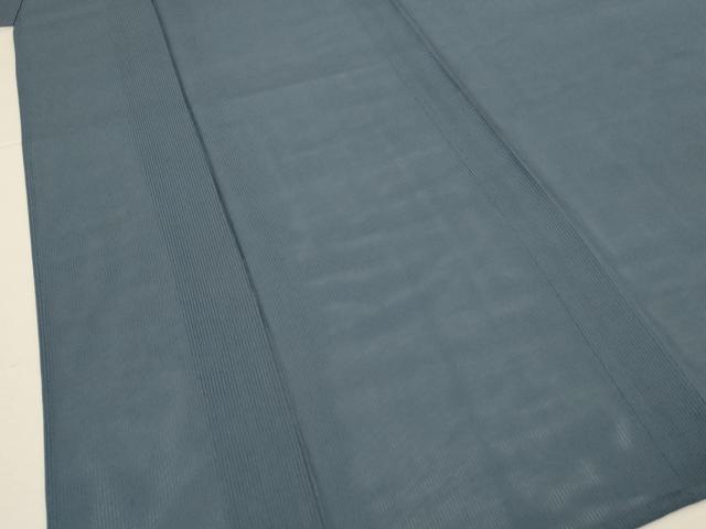 平和屋着物＊夏物　色無地　縦絽　錆鉄御納戸色　正絹　逸品　AABJ3384jd