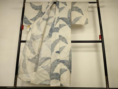 平和屋着物＊夏物　上布　枝葉文　麻　逸品　AABJ3391jd