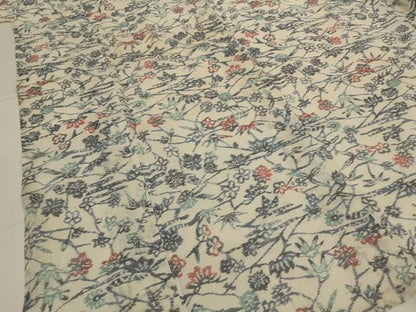平和屋着物＊夏物　小千谷ちぢみ　草花文　麻　逸品　AABJ3394jd
