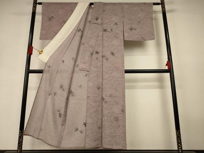 平和屋着物＊夏物　小紋　絽　舞葉文　正絹　逸品　AABJ3395jd