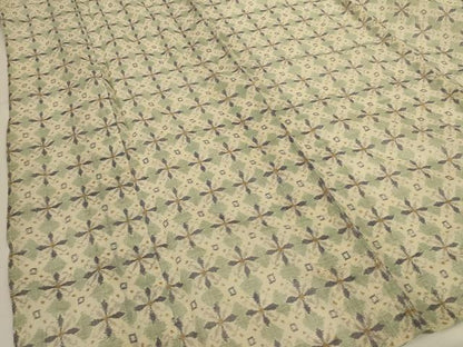 平和屋着物＊夏物　小千谷ちぢみ　幾何学文　麻　逸品　AABJ3396jd