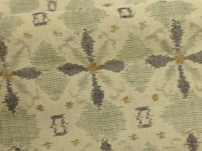 平和屋着物＊夏物　小千谷ちぢみ　幾何学文　麻　逸品　AABJ3396jd
