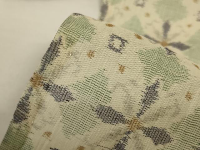 平和屋着物＊夏物　小千谷ちぢみ　幾何学文　麻　逸品　AABJ3396jd