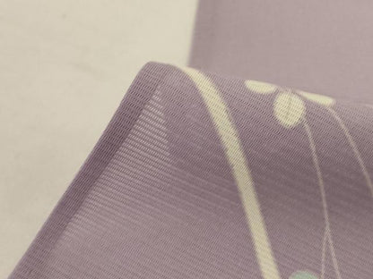 平和屋着物＊夏物　訪問着　絽　友禅　団扇　草花文　ロング丈　正絹　逸品　AABJ3399jd