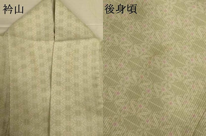 平和屋着物＊夏物　小紋　絽　花菱文　洗える着物　AABJ3401jd