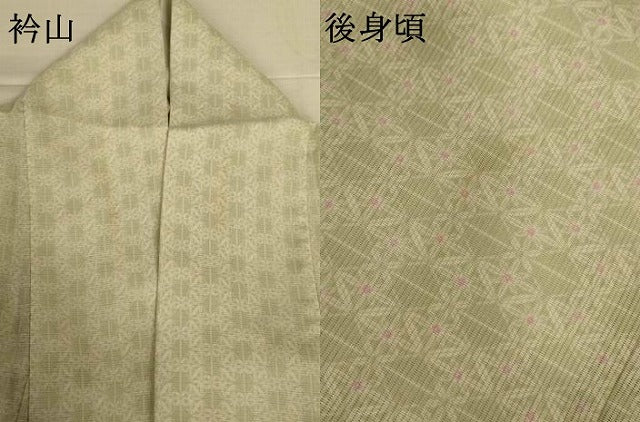 平和屋着物＊夏物　小紋　絽　花菱文　洗える着物　AABJ3401jd