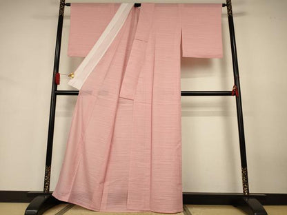 平和屋着物＊夏物　色無地　絽　ときがら茶色　洗える着物　AABJ3403jd