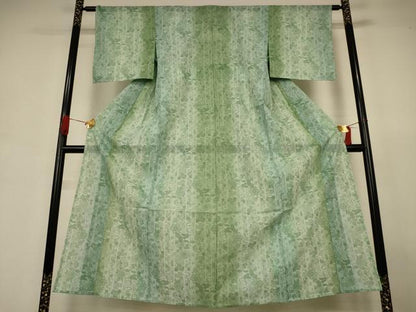 平和屋着物＊夏物　小紋　絽　花間道　暈し染め　洗える着物　AABJ3409jd