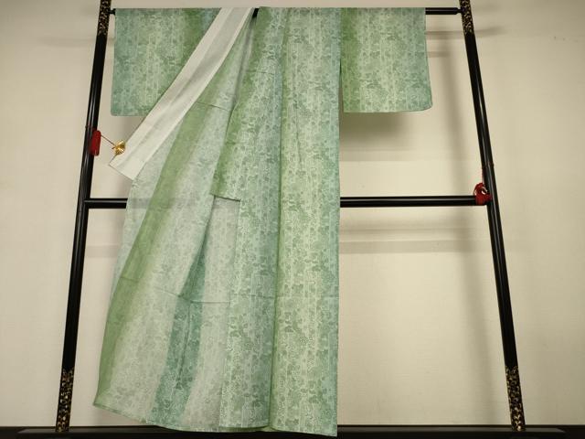 平和屋着物＊夏物　小紋　絽　花間道　暈し染め　洗える着物　AABJ3409jd