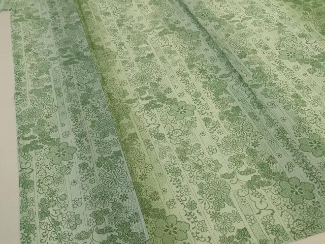 平和屋着物＊夏物　小紋　絽　花間道　暈し染め　洗える着物　AABJ3409jd