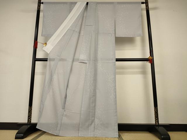 平和屋着物＊夏物　小紋　絽　魚　洗える着物　AABJ3415jd