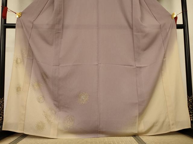平和屋着物＊夏物　訪問着　縦絽　花火　暈し染め　金銀彩　正絹　逸品　AABJ3418jd