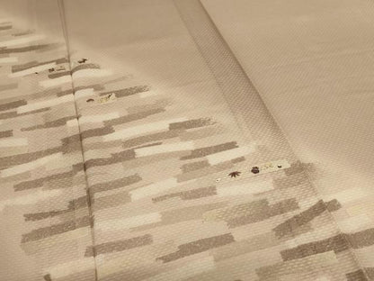 平和屋着物＊夏物　訪問着　変わり絽　刺繍　横段文　暈し染め　銀糸　正絹　逸品　AABJ3421jd