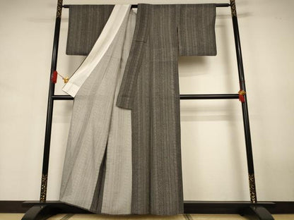 平和屋着物＊夏物　小紋　絽　花間道　正絹　逸品　AABJ3422jd