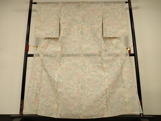 平和屋着物＊夏物　本場大島紬　夏大島　草花文　正絹　逸品　AABJ3423jd