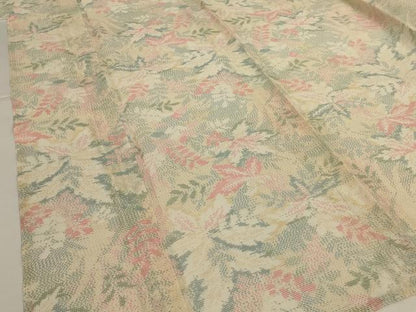 平和屋着物＊夏物　本場大島紬　夏大島　草花文　正絹　逸品　AABJ3423jd