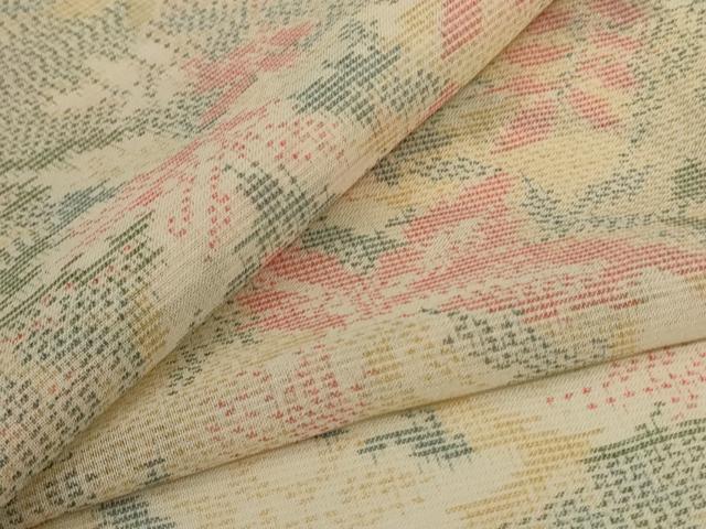 平和屋着物＊夏物　本場大島紬　夏大島　草花文　正絹　逸品　AABJ3423jd