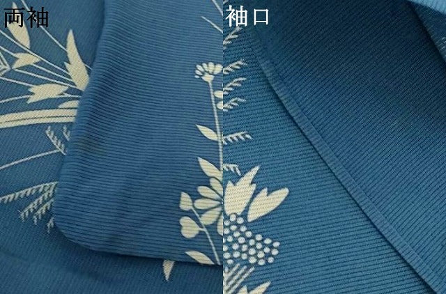 平和屋着物＊夏物　小紋　絽　草花間道　正絹　逸品　AABJ3424jd