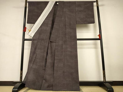 平和屋着物＊夏物　結城紬　夏結城　霞文　証紙付き　正絹　逸品　AABJ3427jd