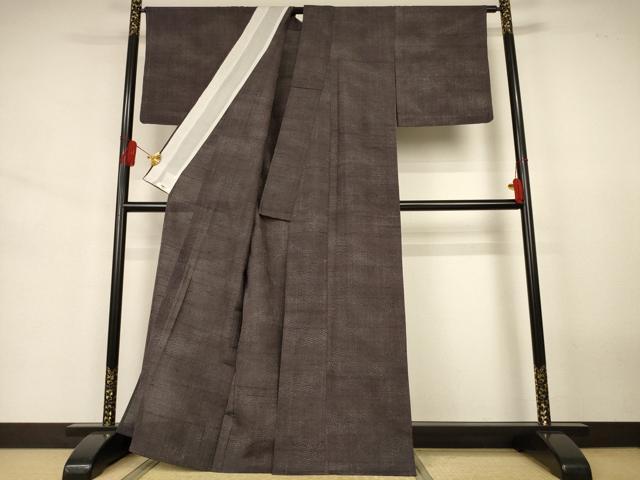 平和屋着物＊夏物　結城紬　夏結城　霞文　証紙付き　正絹　逸品　AABJ3427jd