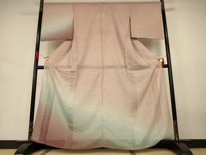 平和屋着物＊夏物　訪問着　縦絽　芝霞文　暈し染め　正絹　逸品　未使用　AABJ3430jd