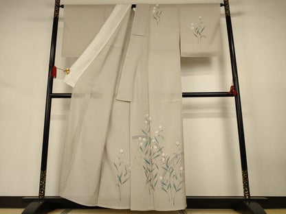 平和屋着物＊夏物　訪問着　絽　草花文　正絹　逸品　AABJ3431jd