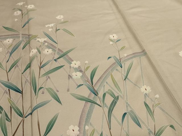 平和屋着物＊夏物　訪問着　絽　草花文　正絹　逸品　AABJ3431jd