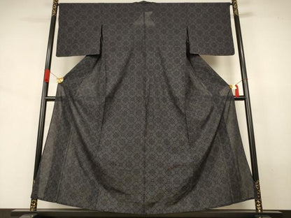 平和屋着物＊夏物　本場大島紬　夏大島　花菱文　正絹　逸品　AABJ3432jd
