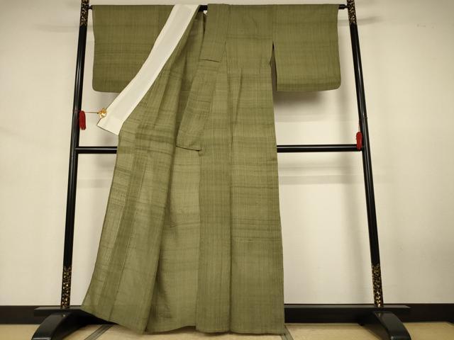 平和屋着物＊夏物　紗紬　縞　正絹　逸品　AABJ3433jd