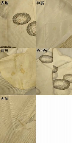 平和屋着物＊夏物　小紋　絽　丸文　洗える着物　AABJ3435jd