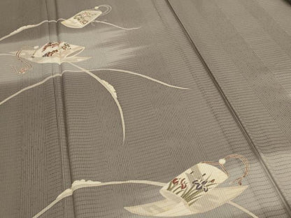 平和屋着物＊夏物　訪問着　変わり絽　器物花文　正絹　逸品　AABJ3436jd