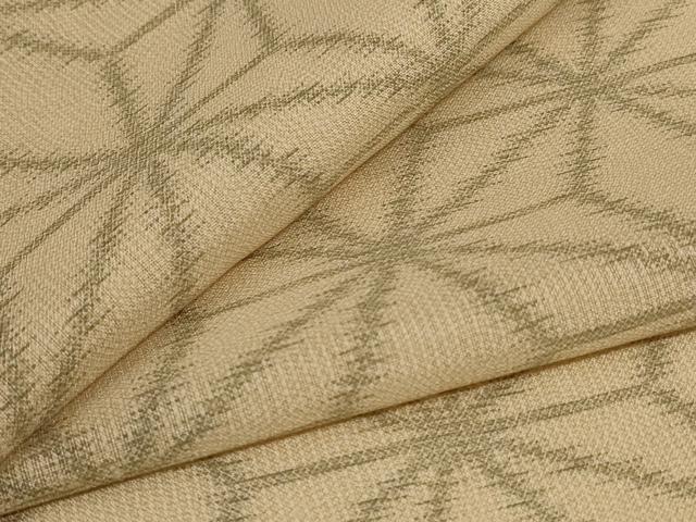 平和屋着物＊夏物　小紋　紗　麻の葉文様　洗える着物　AABJ3437jd