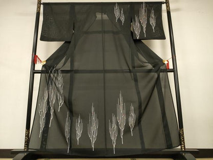 平和屋着物＊夏物　洗える最高級着物　＜英＞はなぶさ謹製　訪問着　絽　枝葉文　洗える着物　AABJ3438jd