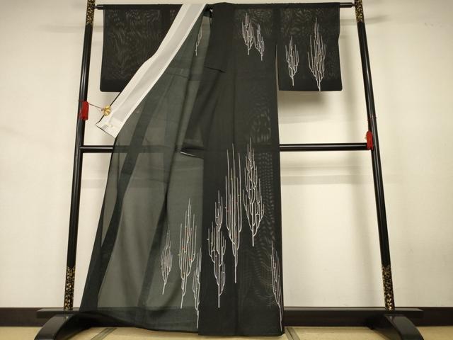 平和屋着物＊夏物　洗える最高級着物　＜英＞はなぶさ謹製　訪問着　絽　枝葉文　洗える着物　AABJ3438jd