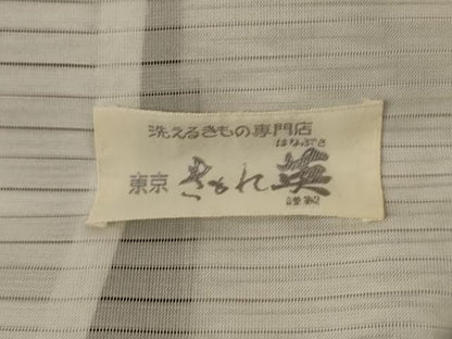 平和屋着物＊夏物　洗える最高級着物　＜英＞はなぶさ謹製　訪問着　絽　枝葉文　洗える着物　AABJ3438jd