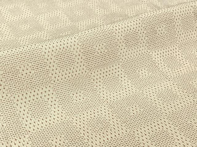 平和屋着物▽本塩沢　単衣　110亀甲　幾何学文様　正絹　逸品　AABJ3441jh