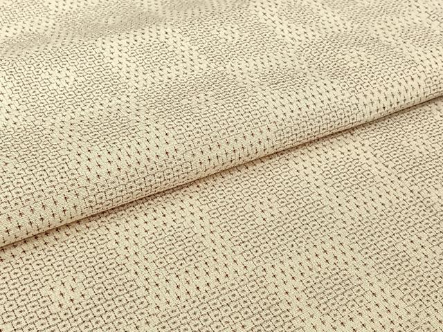 平和屋着物▽本塩沢　単衣　110亀甲　幾何学文様　正絹　逸品　AABJ3441jh