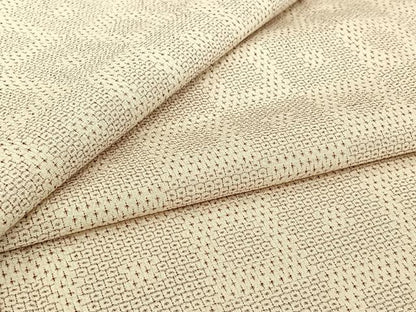 平和屋着物▽本塩沢　単衣　110亀甲　幾何学文様　正絹　逸品　AABJ3441jh
