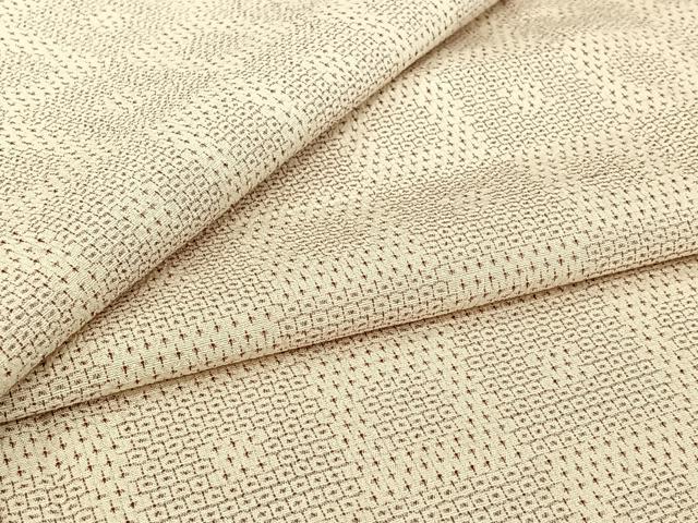 平和屋着物▽本塩沢　単衣　110亀甲　幾何学文様　正絹　逸品　AABJ3441jh