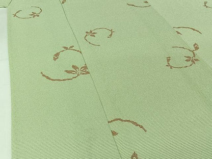 平和屋着物▽洗える最高級着物　＜英＞はなぶさ謹製　小紋　単衣　草花文　洗える着物　AABJ3446jh