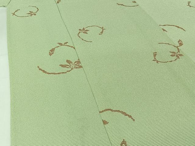 平和屋着物▽洗える最高級着物　＜英＞はなぶさ謹製　小紋　単衣　草花文　洗える着物　AABJ3446jh