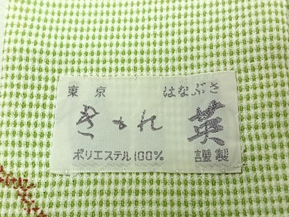 平和屋着物▽洗える最高級着物　＜英＞はなぶさ謹製　小紋　単衣　草花文　洗える着物　AABJ3446jh