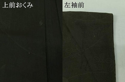 平和屋着物▽アンティーク　大正ロマン　羽織　無双　紗袷　紗×紗　源氏物語　黒地　正絹　逸品　AABJ3448jh