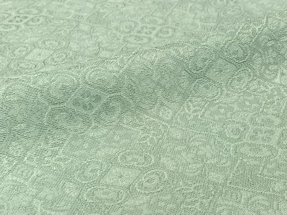 平和屋着物＊夏物　お召　幾何学花紋紗　千草鼠色　正絹　逸品　AABJ3449jh