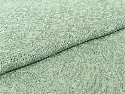 平和屋着物＊夏物　お召　幾何学花紋紗　千草鼠色　正絹　逸品　AABJ3449jh