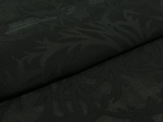 平和屋着物▽羽織　スリーシーズン　春夏秋　塵除け　草葉紋紗　黒地　正絹　逸品　AABJ3450jh