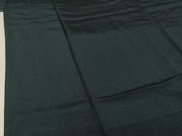 平和屋着物▽男性　紬　単衣　鉄御納戸色　正絹　逸品　AABJ3451jh