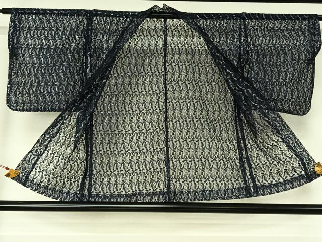 平和屋着物▽羽織　スリーシーズン　春夏秋　塵除け　総レース　草花文　銀糸　AABJ3452jh