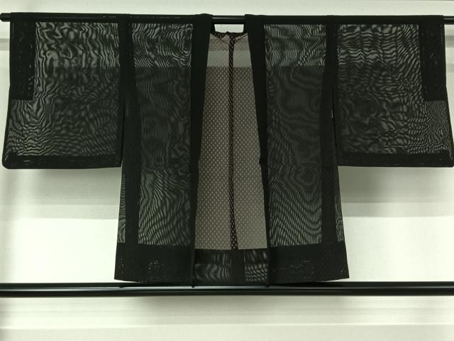 平和屋着物▽羽織　スリーシーズン　春夏秋　塵除け　黒地　正絹　逸品　AABJ3455jh